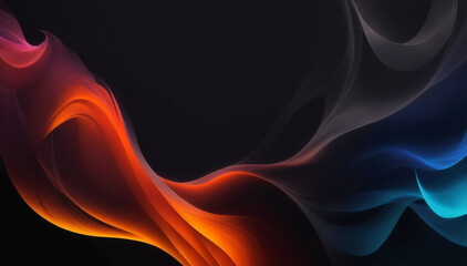Abstract background of a red and blue fire flow in a completely black environment