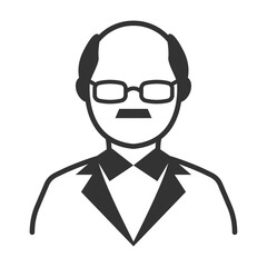 Vector illustration of lecturer icon in dark color and transparent background(png).