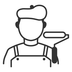 Vector illustration of painter icon in dark color and transparent background(png).