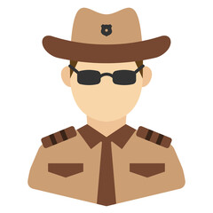 Vector illustration of Cowboy Avatar in color on a transparent background (PNG).