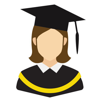 Vector illustration of Graduate Avatar in color on a transparent background (PNG).