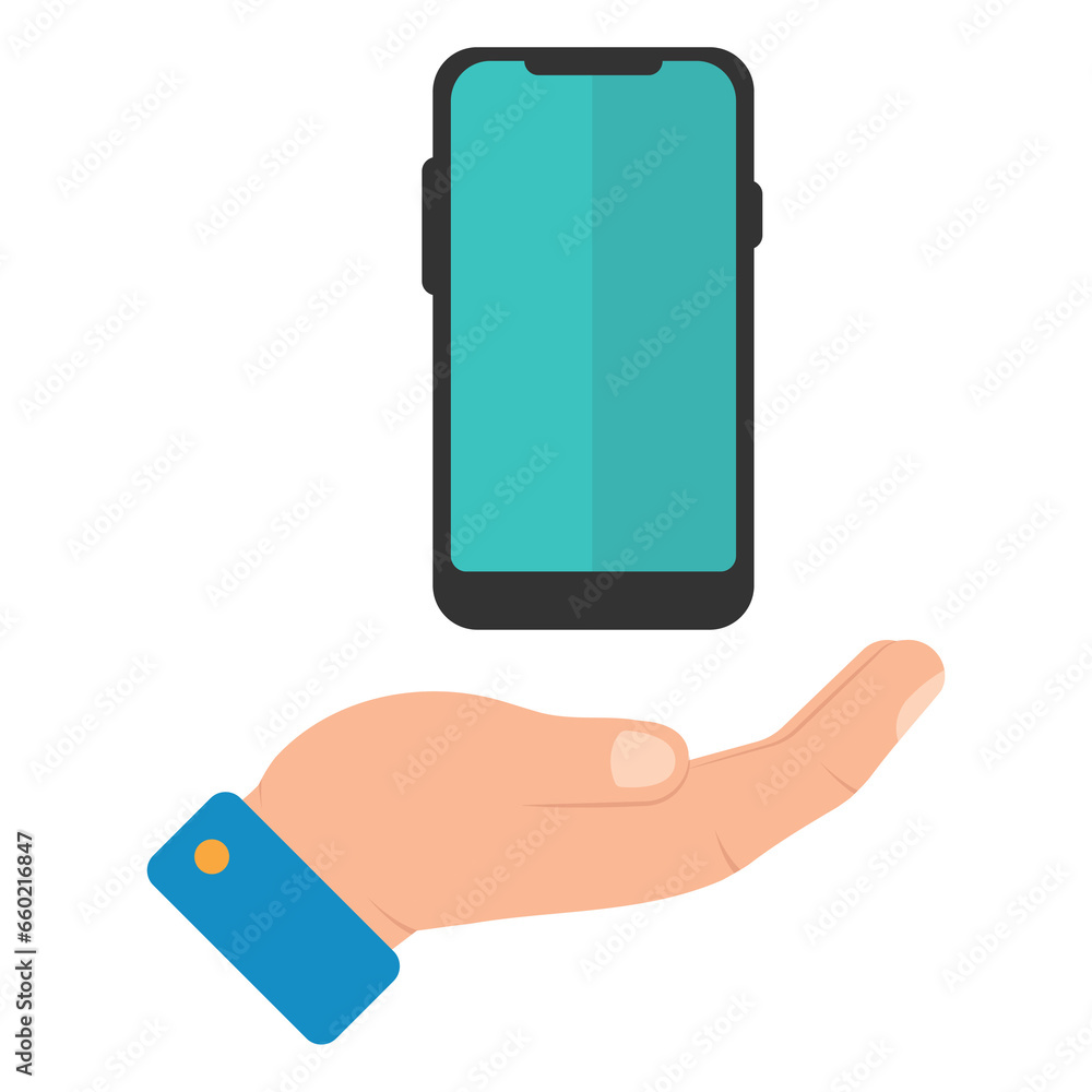 Poster vector illustration of give smartphone. colored vector for website design .simple design on transpar