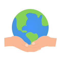 Vector illustration of take care of the earth. Colored vector for website design .Simple design on transparent background (PNG).