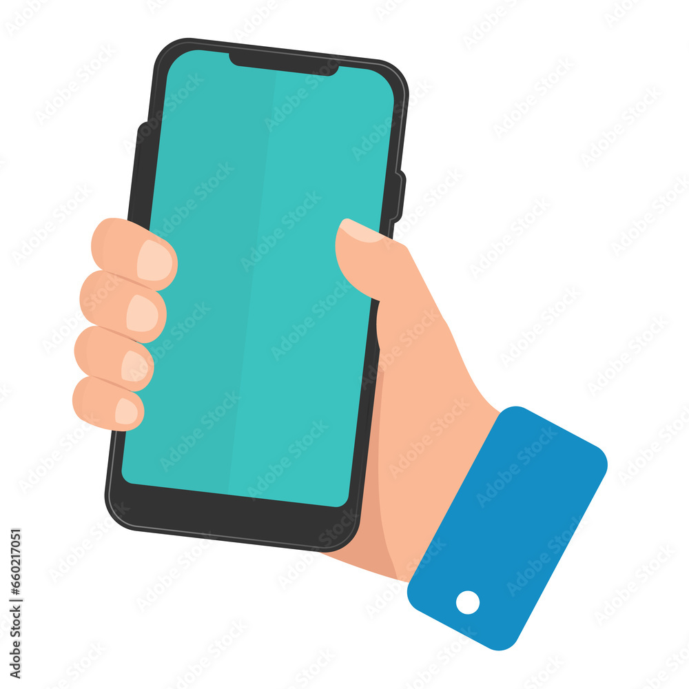 Poster vector illustration of use cellphone. colored vector for website design .simple design on transparen