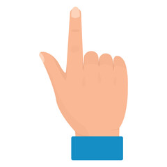 Vector illustration of index hand. Colored vector for website design .Simple design on transparent background (PNG).
