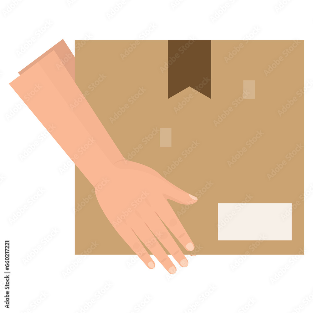 Poster vector illustration of deliver packages. colored vector for website design .simple design on transpa