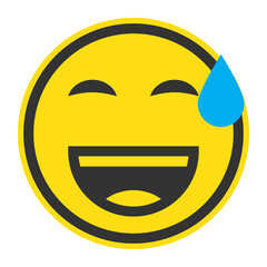 Vector illustration of embarrassed laugh emoticons. Colored icons for website design .Simple design on transparent background (PNG).