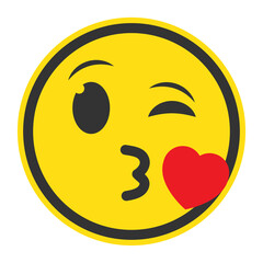 Vector illustration of kiss love emoticons. Colored icons for website design .Simple design on transparent background (PNG).