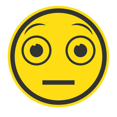 Vector illustration of flat shocked emoticons. Colored icons for website design .Simple design on transparent background (PNG).