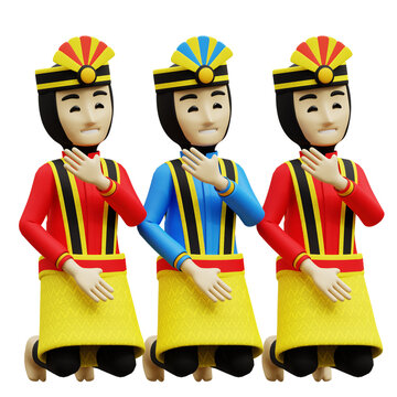 3D Tari Saman Indonesian Traditional Dance