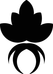 Plant leaves minimalist lotus flower silhouette
