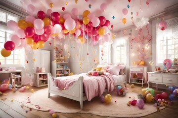 bundles of balloons in red white pink and also in the bunches with water and multicolor for decoraion of birthday parties ans usefull picture in card celebration 