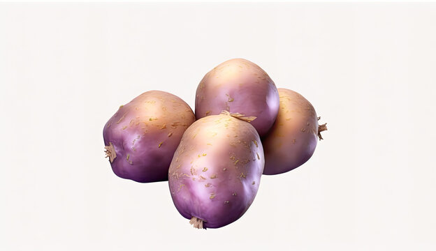 Potatoes growing alone on a transparent background 