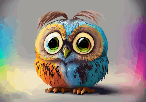 a colorful cute   owal , no background 