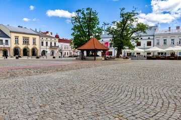 View of the Market Square. Each of the apartment buildings surrounding this square has its own history. The oldest of them dates back to the 15th century.