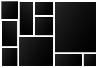 Black photo frame collage organize album template