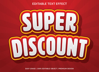 super discount editable text effect template use for business logo and brand