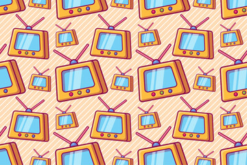 television seamless pattern vector illustration 