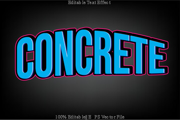 Concrete Editable Text Effect 3D Modern Style