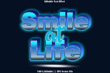 Smile At Life Editable Text Effect 3D Emboss Style