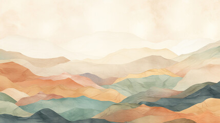 abstract landscape in earth pastel tones - a collection of handmade rag papers, web banner