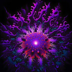 Purple Explosion Psychedelic Art Blacklight paint Bright Vibrant Color  - obrazy, fototapety, plakaty