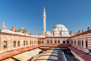 Kizlaragasi Han Caravanserai and Hisar Mosque in Izmir, Turkey