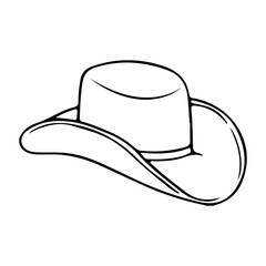 Cowgirl Hat Vector Design on White Background
