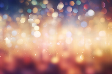 Abstract Christmas background and blurred bokeh lights. Dreamy atmosphere