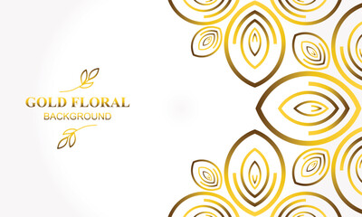 white gold floral background with floral and leaf ornament