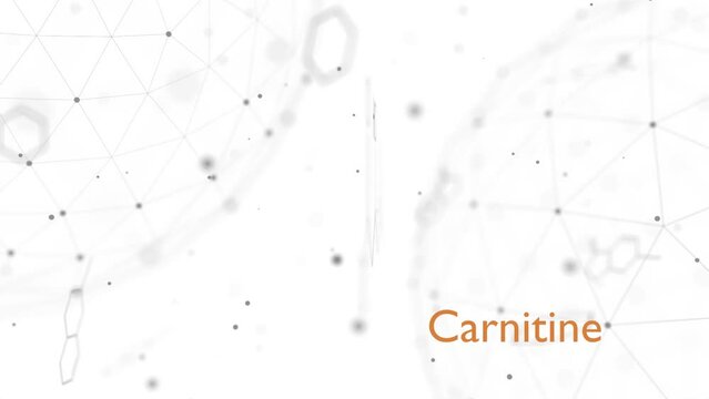 Carnitine food supplement molecule, chemical structure Skeletal formula of vitamin B11.