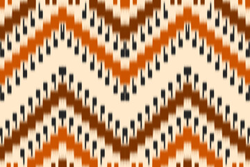 Fabric ethnic pattern art. Ikat seamless pattern in tribal. American, Mexican style. Design for background, wallpaper, illustration, fabric, clothing, carpet, textile, batik, embroidery. - obrazy, fototapety, plakaty