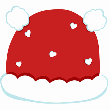 Illustration of a red christmas hat cartoon style