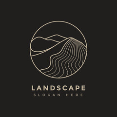 nature desert minimalist sand outdoor logo design vector graphic