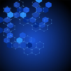 Medical background design. Geometric abstract background with hexagons. Medicine, science and technology vector illustration.