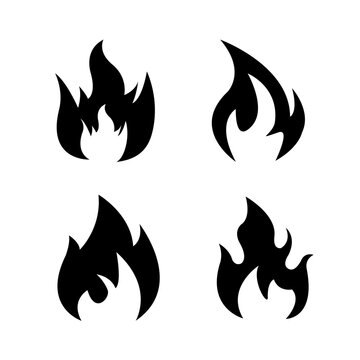 Fire icon collection Fire flame symbol logo Flames symbols set vector
