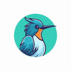 Bird logo template. Vector illustration of a colorful bird.