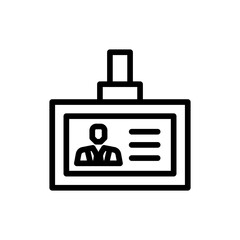 ID card diplomacy icon with black outline style. identity, business, identification, card, id, personal, name. Vector Illustration