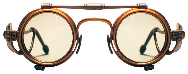 Copper steampunk glasses, goggles vintage fashion isolated. - obrazy, fototapety, plakaty