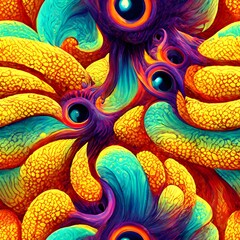 lsd trippy vivid surreal fractals seamless 