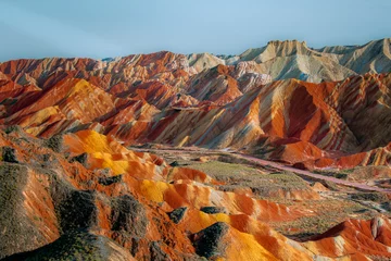 Fotobehang Zhangye colorful danxia landform scenic spot, horizontal image © Tatiana Kashko