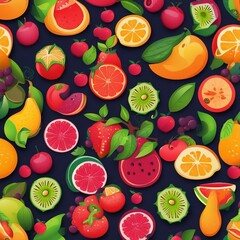 colorful fruit illustration background