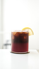 Elegant Espresso Mocktail in Maroon and Black Layers