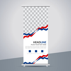 great business stand banner design with modern shape.