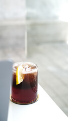 Elegant Espresso Mocktail in Maroon and Black Layers