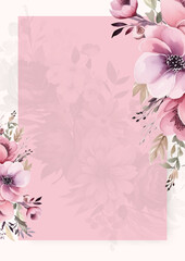 Pink modern trendy vector design frame. Background fall boho template