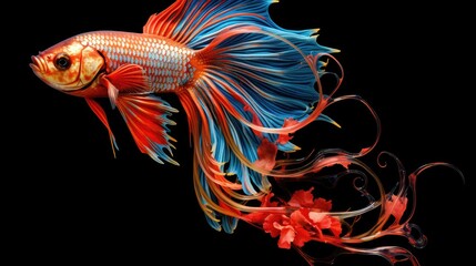 Obraz na płótnie Canvas Beautiful colored fighting fish