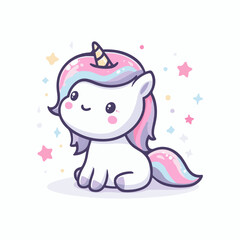 cute unicorn vector illustration