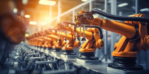 smart industry robot arms for digital factory production technology, generative AI
