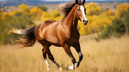 Obraz premium Horses running in the meadow